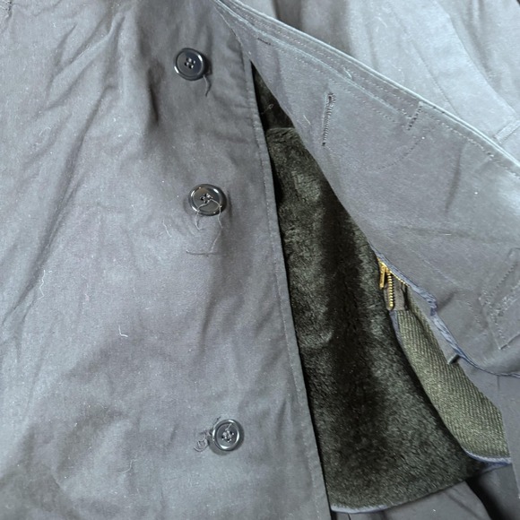 Vintage USAF Military Coat Mens 42 Blue Overcoat Removable Liner Insulated Warm - Picture 2 of 9